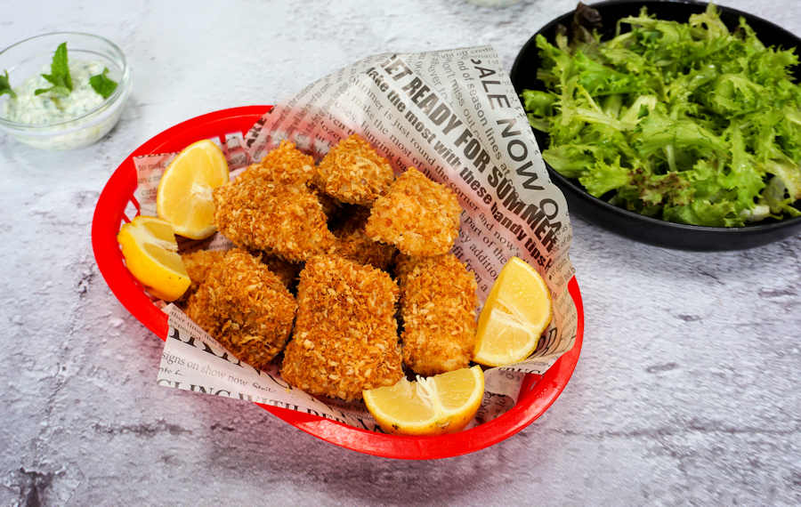 Baked Haddock Goujons With Herby Tzatziki Recipe Cuisine Fiend